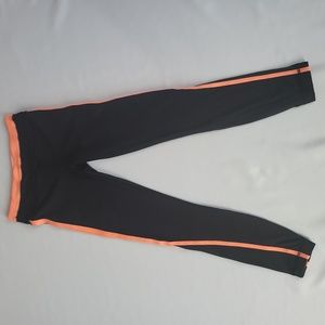 Lululemon Leggings, Black w/ Coral Stipe - Size 2